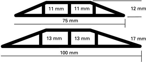 Kabelbrücken L3000xB100xH17mm Ku.schwarz m.Doppelklebeband EHA || VE = 1 ST