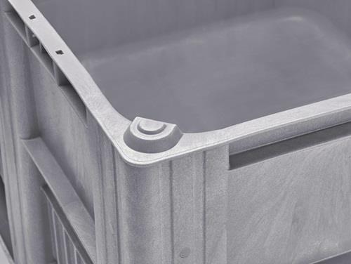 Großvolumenbehälter 470l L800xB1200xH740mm blau m.3 Kufen m.Arretierungsnoppen || VE = 1 ST