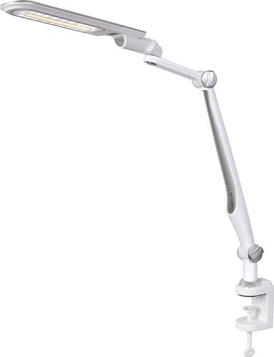 Schreibtischleuchte LED Multifl.ABS,Eisen,PS weiß/silber H600mm Standfuß+Klemme || VE = 1 ST