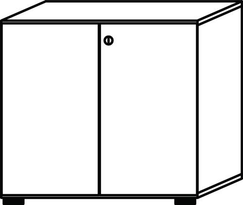 Schrank H748xB800xT420mm Graphit/Asteiche 2 OH 2 Türen Knaufgriff HAMMERBACHER || VE = 1 ST