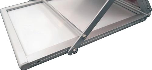 Prospektständer H1450xB270xT360mm Alu.silber zusammenklappbar 6 Fächer A4 || VE = 1 ST