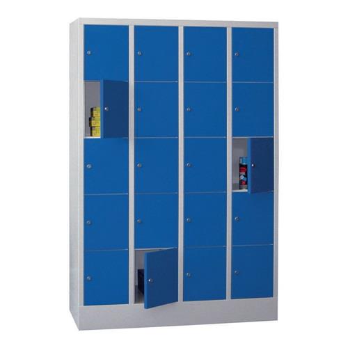 Fächerschrank H1850xB1200xT500mm Anz.Fächer 4x5 RAL 7035 RAL 5010 PAVOY || VE = 1 ST