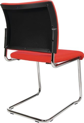 Schwingstuhl Rückenlehne gepolstert Stoff rot Rdrohr D.22mm || VE = 2 ST