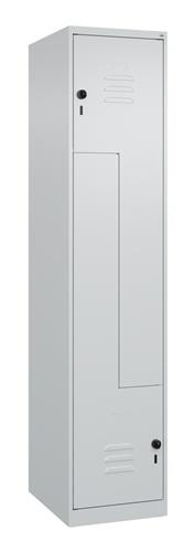 Garderobenschrank Classic PLUS Bodengleiter 400mm lichtgrau/lichtgrau 2 Abt.C+P || VE = 1 ST