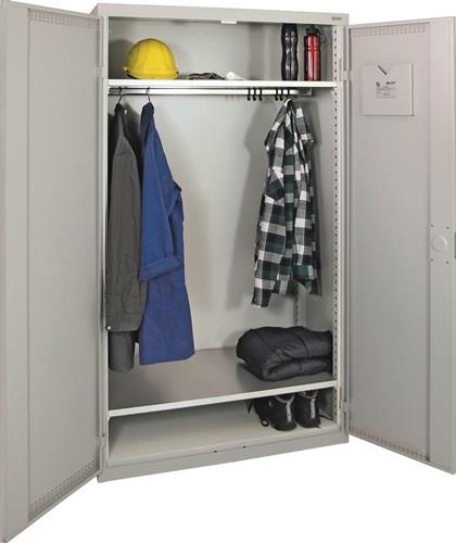 Garderobenschrank 2 Fbd.H1800xB1000xT500mm lichtgrau/ lichtgrau 1 Abt. || VE = 1 ST
