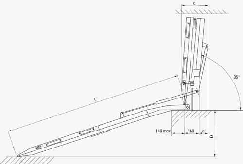 Auffahrrampe Alu.L2400xB800mm 450kg ALTEC || VE = 1 ST