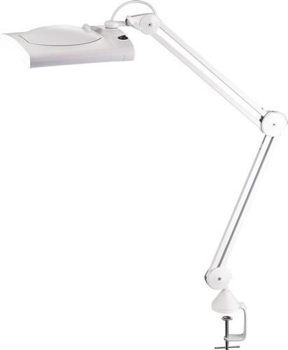 LED-Lupenleuchte Glaslinse 190,5mm (7,5 ") Tischklemme weiß Abdeckung,ecki. Kopf || VE = 1 ST