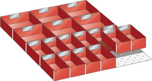 Schubladenunterteilungsmaterial Front-H.100mm 8 Trenn-/3 Schlitzwände || VE = 1 ST