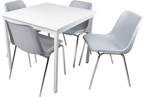 Tisch/Stuhl-Set Schale lichtgrau Ku.Gestell verchromt/lichtgrau BMV || VE = 1 ST