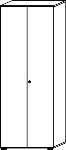 Schrank H2156xB800xT420mm weiß-Eichedekor 6 OH 2 Türen Knaufgriff || VE = 1 ST