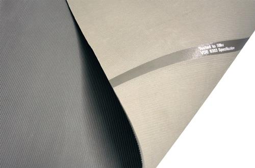 Arbeitsplatzbodenbelag Zuschnitt B1000xS4,5mm grau Kautschuk Preis p.lfd.m COBA || VE = 1 MT