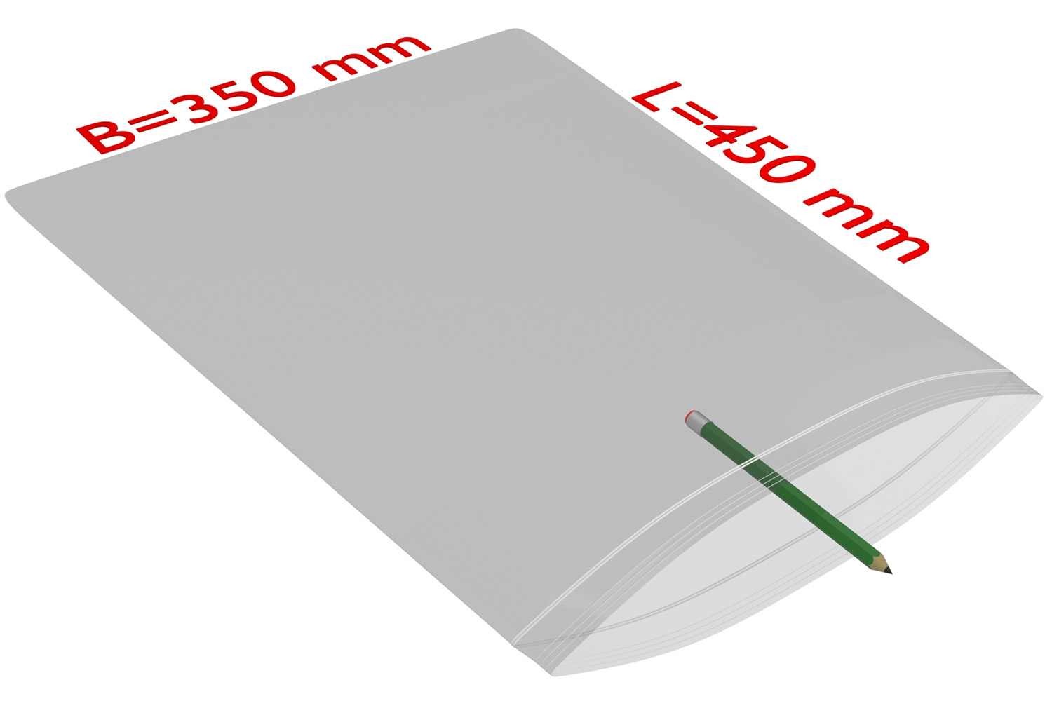 PE-Druckverschlussbeutel, 350x450mm, 50µ,transparent / Inhalt à VE = 1000