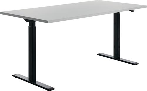 Schreibtisch H700-1200xB1600xT800mm grau/schwarz rechteckige Form C-Fuß TOPSTAR || VE = 1 ST