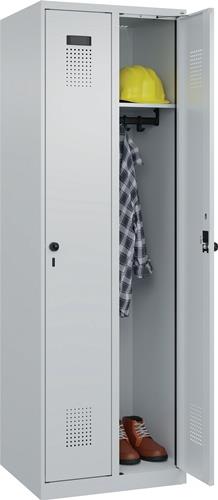 Garderobenschrank Evolo PLUS Bodengleiter 600mm lichtgrau/lichtgrau 2 Abt.C+P || VE = 1 ST