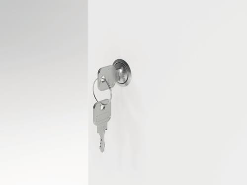 Schließfachschrank Zylinderschl.Weiß/Eiche H1100xB400xT420mm 3 Abt.HAMMERBACHER || VE = 1 ST