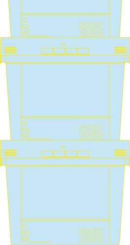 Mehrwegbehälter L800xB600xH353mm blau m.Klappdeckel u.Rippenboden BITO || VE = 1 ST