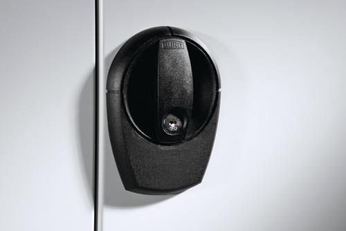Flügeltürenschrank H1950xB930xT400mm lichtgrau/anthrazitgrau 4 BD C+P || VE = 1 ST