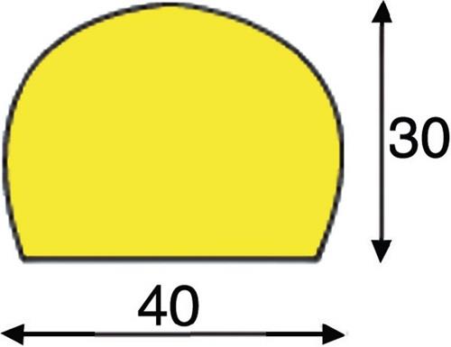 Flächenschutz gelb-schwarz auf Zuschnitt PUR-Schaum Typ C || VE = 1 MT