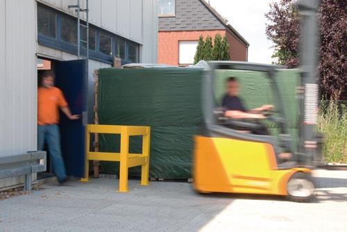 Endpfosten H.500mm f.Sicherh.-Geländer verkehrsgelb f.den Außenber. || VE = 1 ST