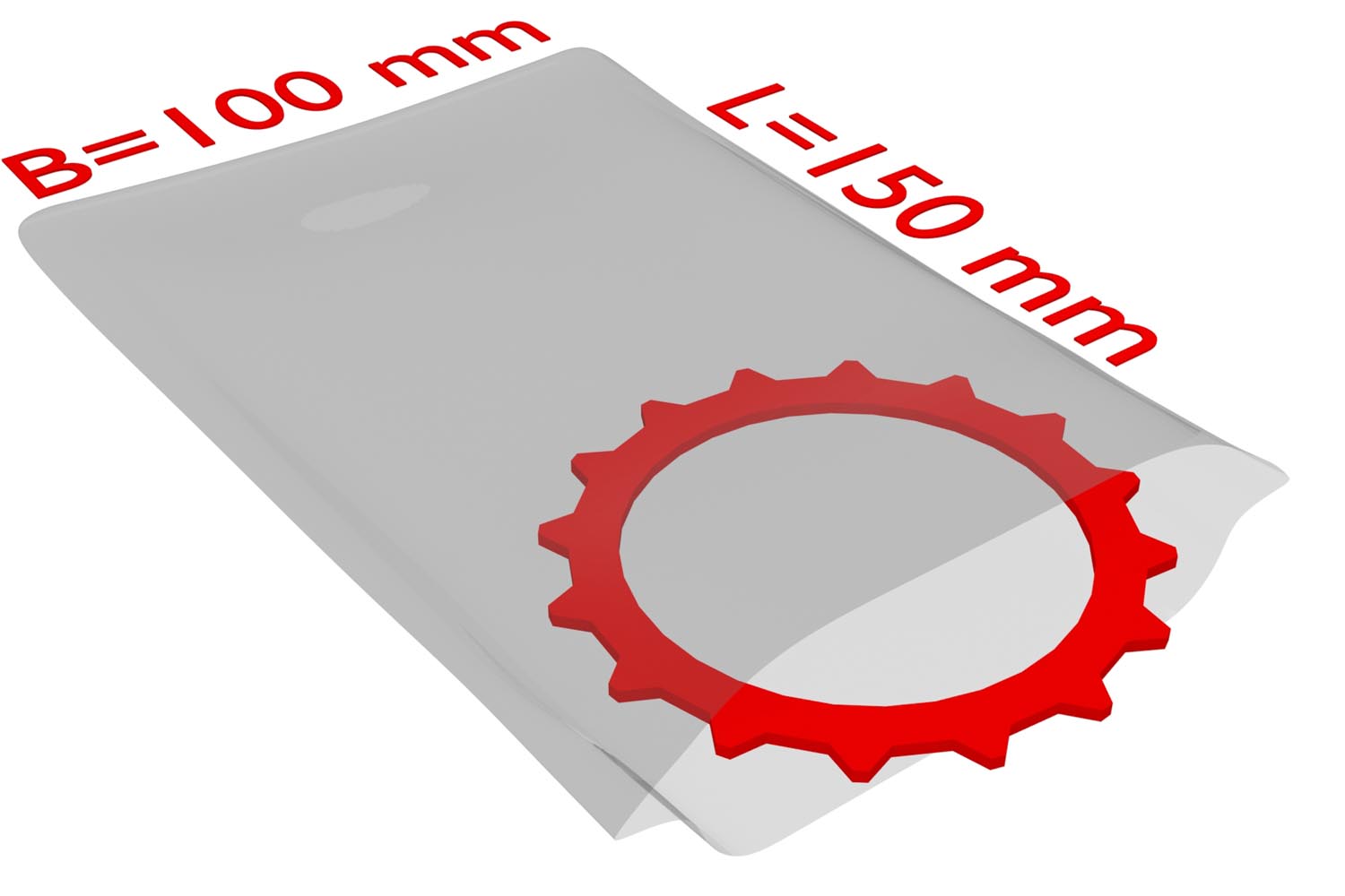 PE-Flachbeutel, transparent, 50 µ | 100 x 150 mm (Offene Seite x L) | VE = 2000 Stk.