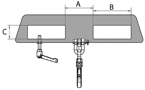 Lasthaken Trgf.7500kg silber TZN f.Gabelstapler BAUER || VE = 1 ST