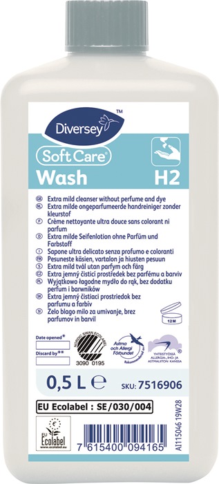 Handwaschlotion Soft Care Wash H2 0,5l Flasche DIVERSEY