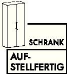 Garderobenschrank H2156xB800xT420mm Asteiche 2 Türen,2 Ablagen Knaufgriff || VE = 1 ST