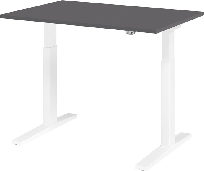 Schreibtisch Teda-P H700-1200xB1200xT800mm graphit Gestell weiß