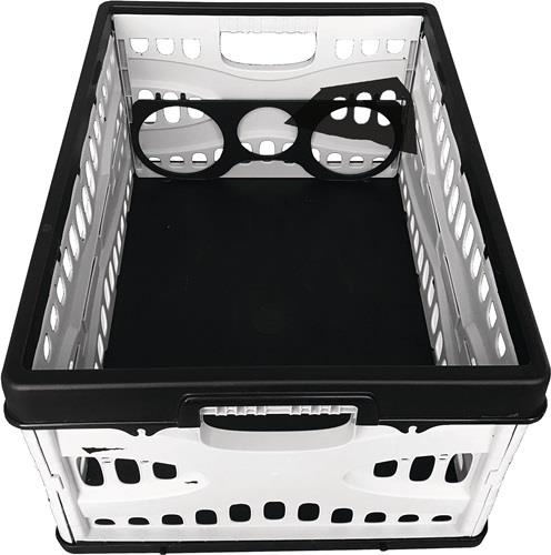 Klappbox L485xB345xH230mm Inh.35l m.2 Griffen u.Flaschenhalter schwarz-grau || VE = 1 ST