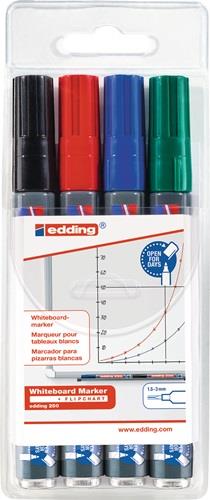 Boardmarker 250 schwarz/rot/blau/grün Strich-B.1,5-3mm Rundspitze EDDING || VE = 1 ST