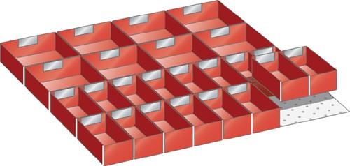 Schubladenunterteilungsmaterial Front-H.150mm 8 Trenn-/2 Schlitzwände LISTA || VE = 1 ST