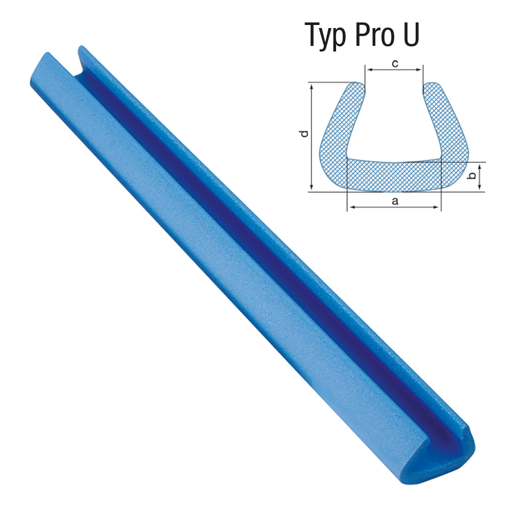 Kantenschutzprofil, 2000 x 60 x 60 mm, 11 mm Stärke, blau, aus Schaum, PRO U