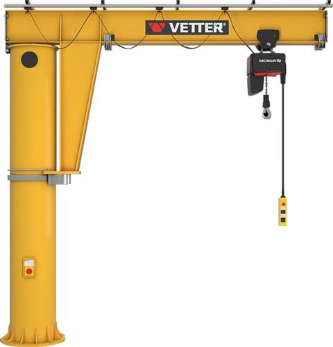 Säulenschwenkkran MEISTER Trgf.500kg A.4000mm m.Verbundanker/E-Zug Ber.360Grad || VE = 1 ST
