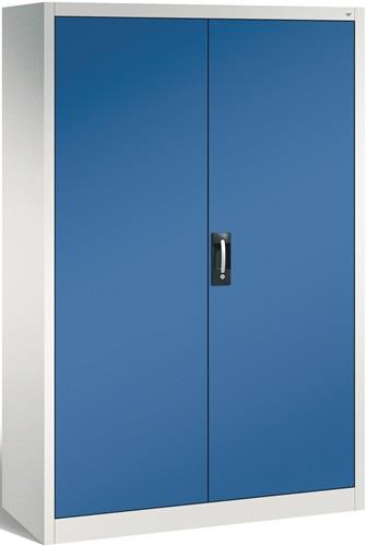 Flügeltürenschrank H1950xB1200xT500mm lichtgrau/enzianblau 6 BD 6 Schubl.C+P || VE = 1 ST