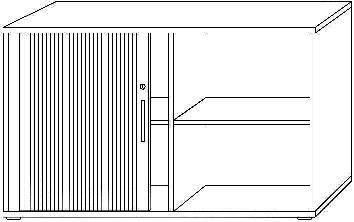 Rollladenschrank H748xB1200xT400mm lichtgrau/silber Rolllade silber || VE = 1 ST