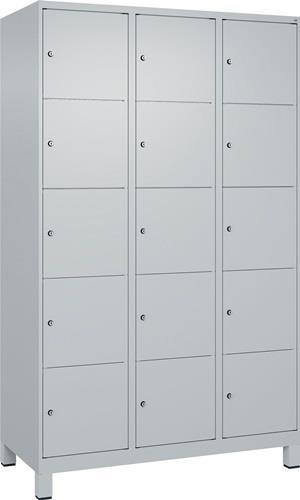Fächerschrank Classic PLUS H1950xB1200xT500mm m.Füßen Anz.Fächer 3x5 lichtgrau || VE = 1 ST