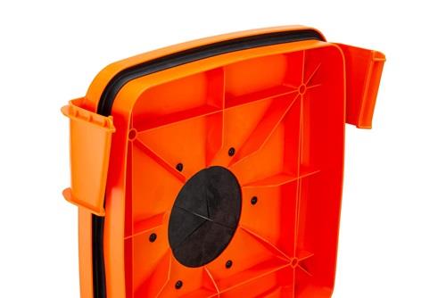 Spraydosen-Sammelbehälter 120l PE grau/orange fahrbar CEMO || VE = 1 ST