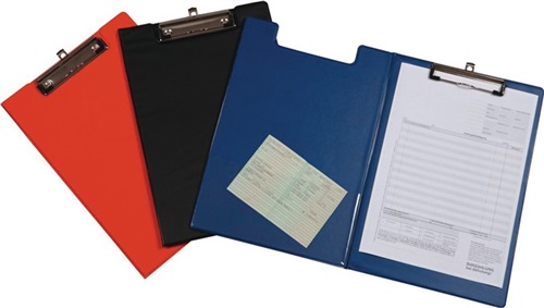 Schreibmappe, Karton mit ausziehbarer Hakenöse, DIN A4, blau