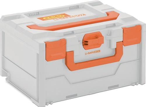 Akku-Systembrandschutzboxen Li-SAFE 2-S L300xB400xH215mm 2 Griffe grau/orange || VE = 1 ST