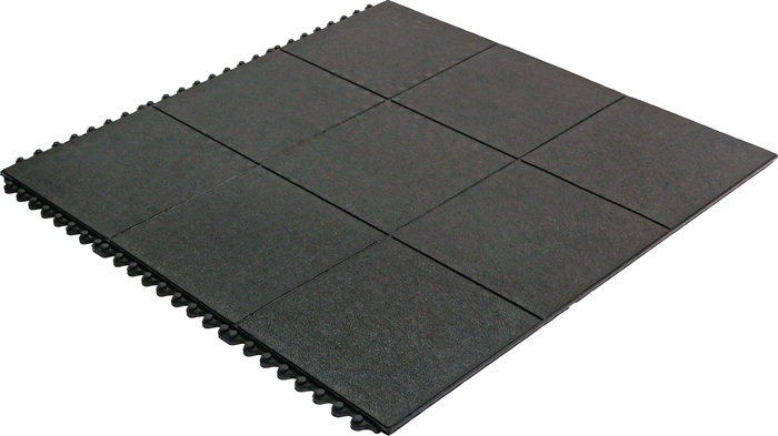 Arbeitplatzbodenbelag Yoga Solid Oil Fertigmatte L900xB900xS17mm schwarz