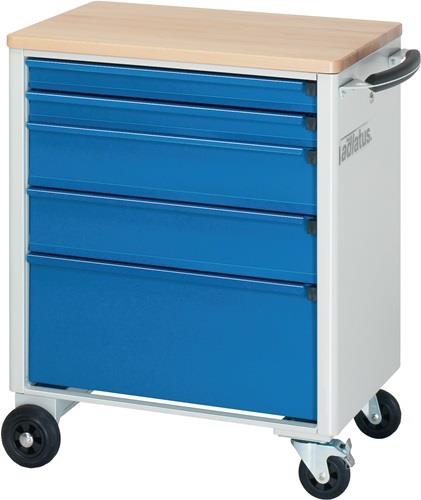Werkstattwagen Buchenplatte H860xB700xT520mm grau/blau Schubl.2x65,2x130,1x260mm || VE = 1 ST