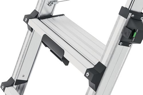 Stufenstehleiter D100TL Alu.Stufen 2x4-2x6 Gesamt-H.981-1430mm teleskopier.HAILO || VE = 1 ST