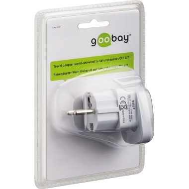 Goobay Reiseadapter 94026 Universal/Schutzkontakt CEE7/7 weiß