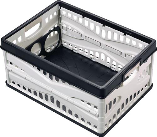 Klappbox L485xB345xH230mm Inh.35l m.2 Griffen u.Flaschenhalter schwarz-grau || VE = 1 ST