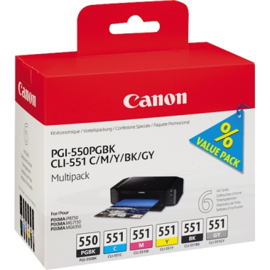 Canon Tintenpatrone 6496B005 PGI550/CLI551 6 St./Pack.