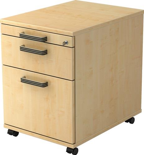 Rollcontainer Teda H590xB428xT580mm Ahorn 1Schubl.u.1Registratur m.Streifengriff || VE = 1 ST