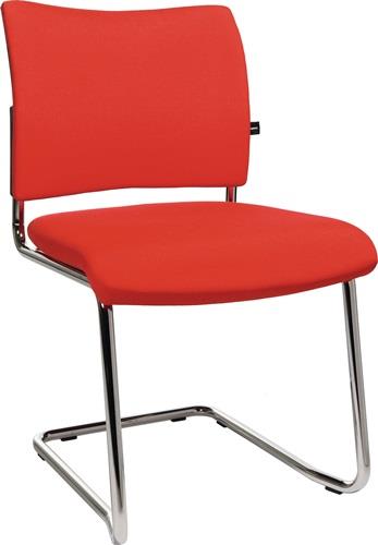 Schwingstuhl Rückenlehne gepolstert Stoff rot Rdrohr D.22mm || VE = 2 ST