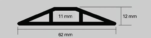 Kabelbrücken L3000xB62xH12mm Ku.schwarz m.Doppelklebeband EHA || VE = 1 ST