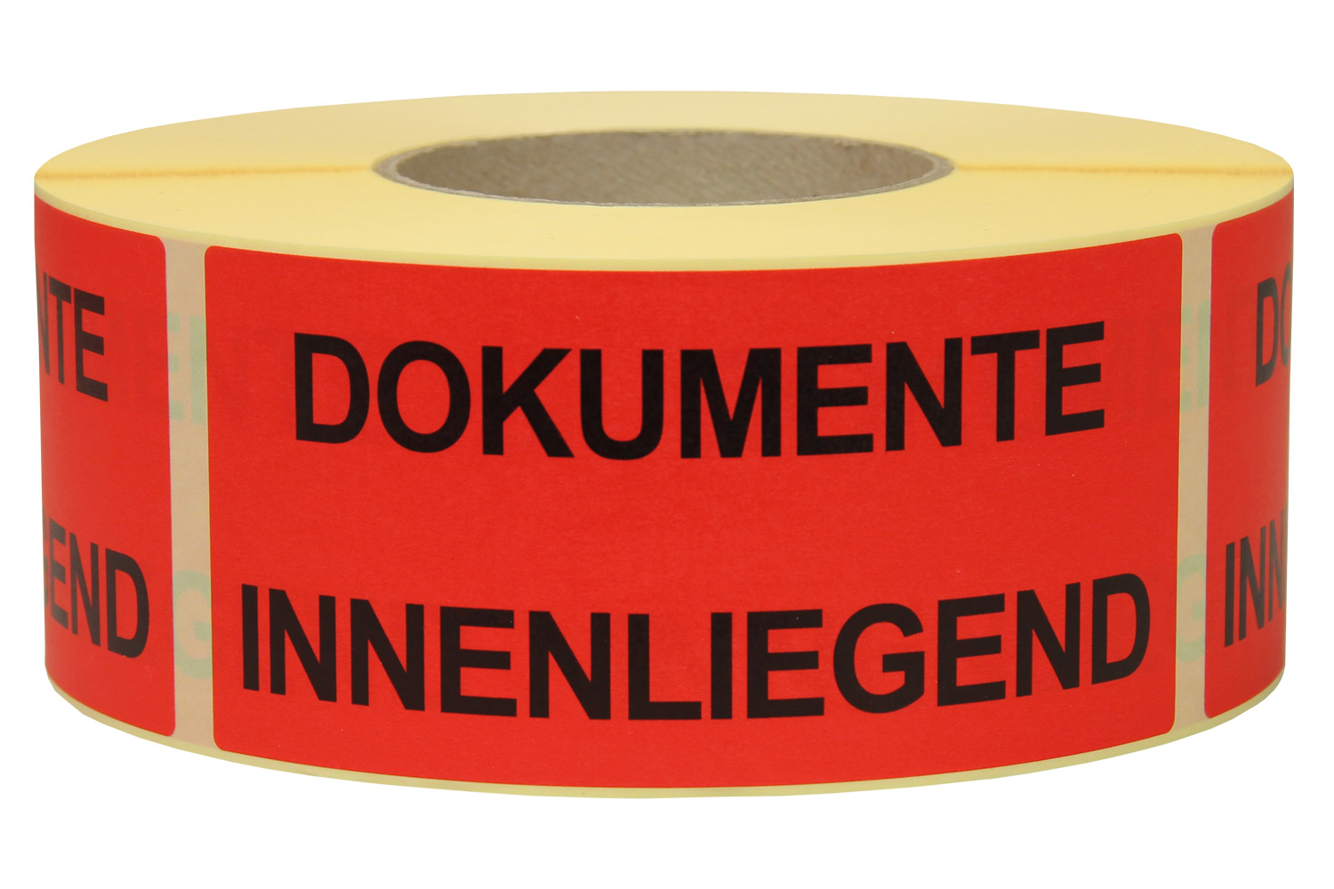 Warnetiketten aus Papier, rot, "Dokumente innenliegend" | 145 x 70 mm (L x B) | 