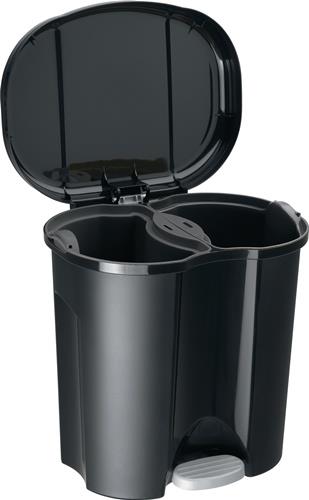 Tretabfallsammler DUO 2x10l B320xH405mm Ku.schwarz ROTHO || VE = 1 ST
